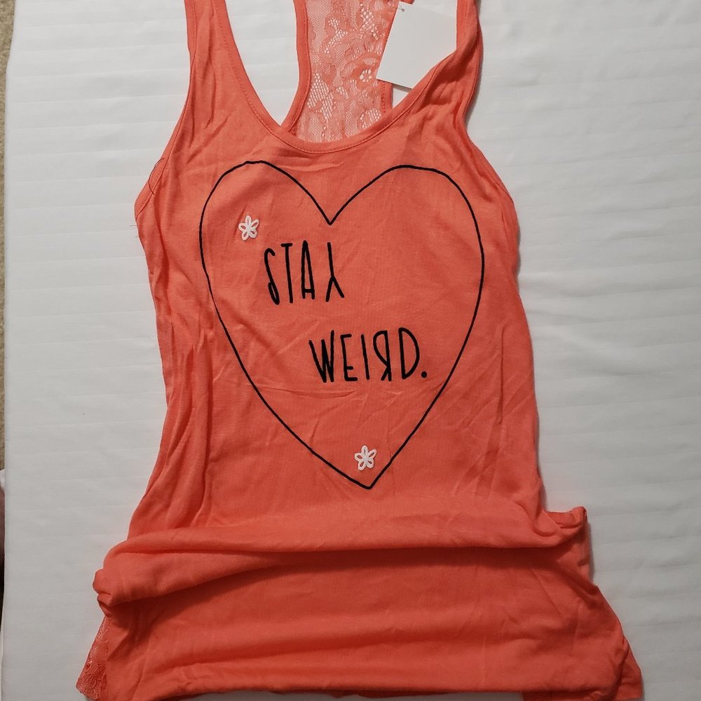 Love Tree Razor Back "Stay Weird" tank - Picture 2 of 7